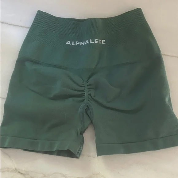 Alphalete Women's Green Bike Shorts - Picture 2 of 5